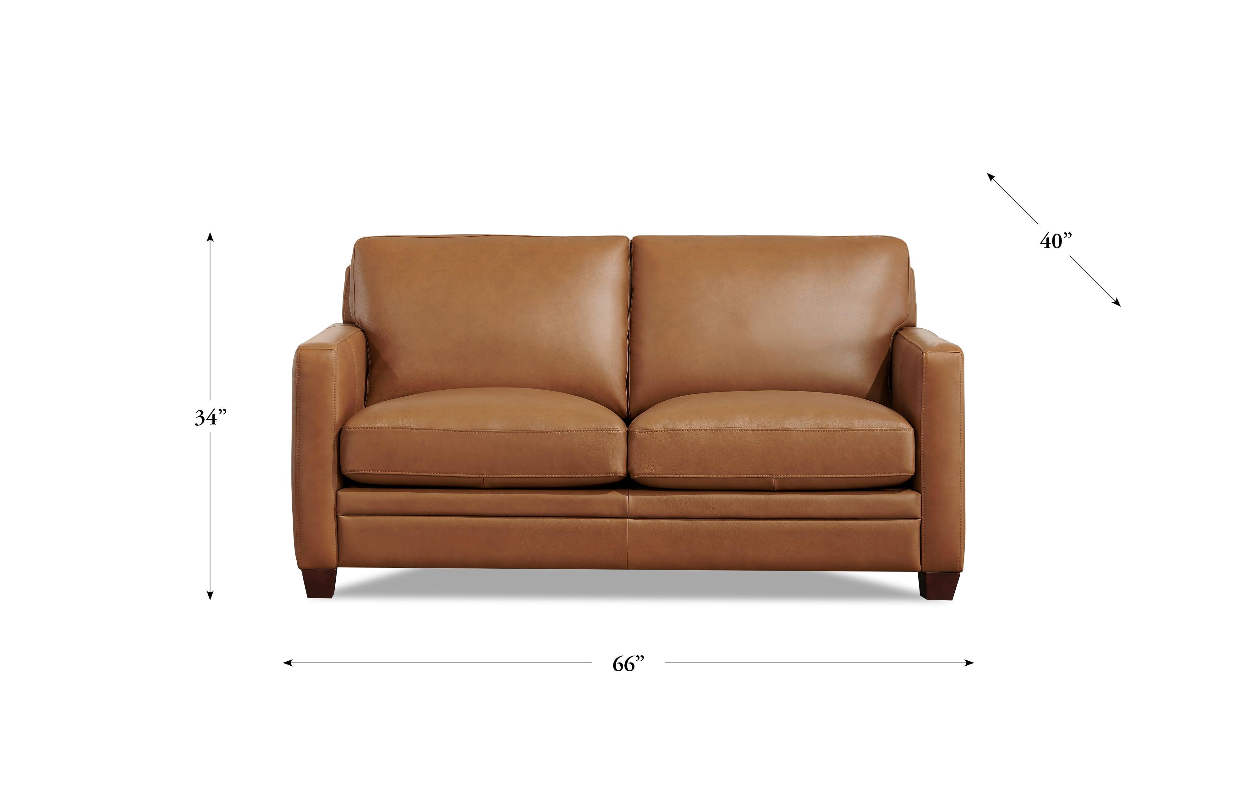 Naples Leather Sofa Collection, Cognac Brown