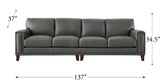 Hayward Leather 4-Seater Sofa, Steel