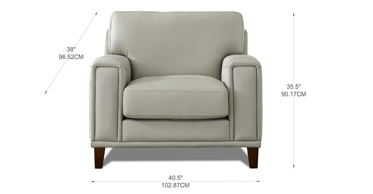 Hayward Leather Sofa Collection, Ice Gray