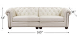 Aliso Leather Sectional, Vanilla White