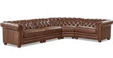 Aliso Leather Sectional Collection, Pecan Brown