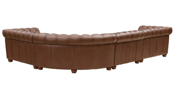 Aliso Leather Sectional Collection, Pecan Brown
