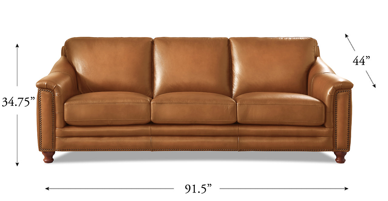 Belfast Leather Sofa Collection, Cognac Brown