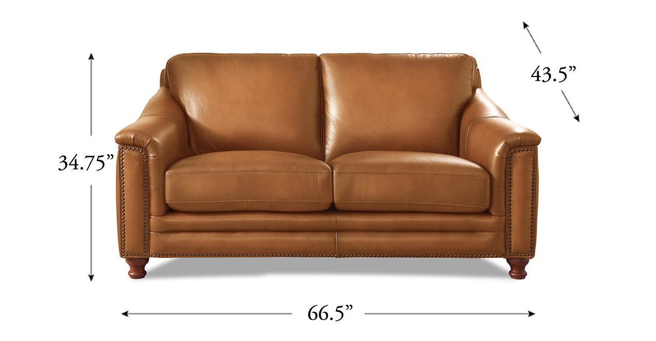 Belfast Leather Sofa Collection, Cognac Brown