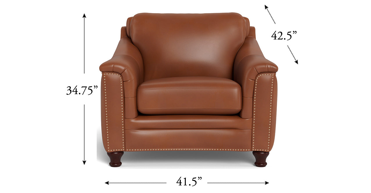 Belfast Leather Chair, Nutmeg Brown