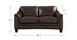 Belfast Leather Loveseat, Chestnut Brown