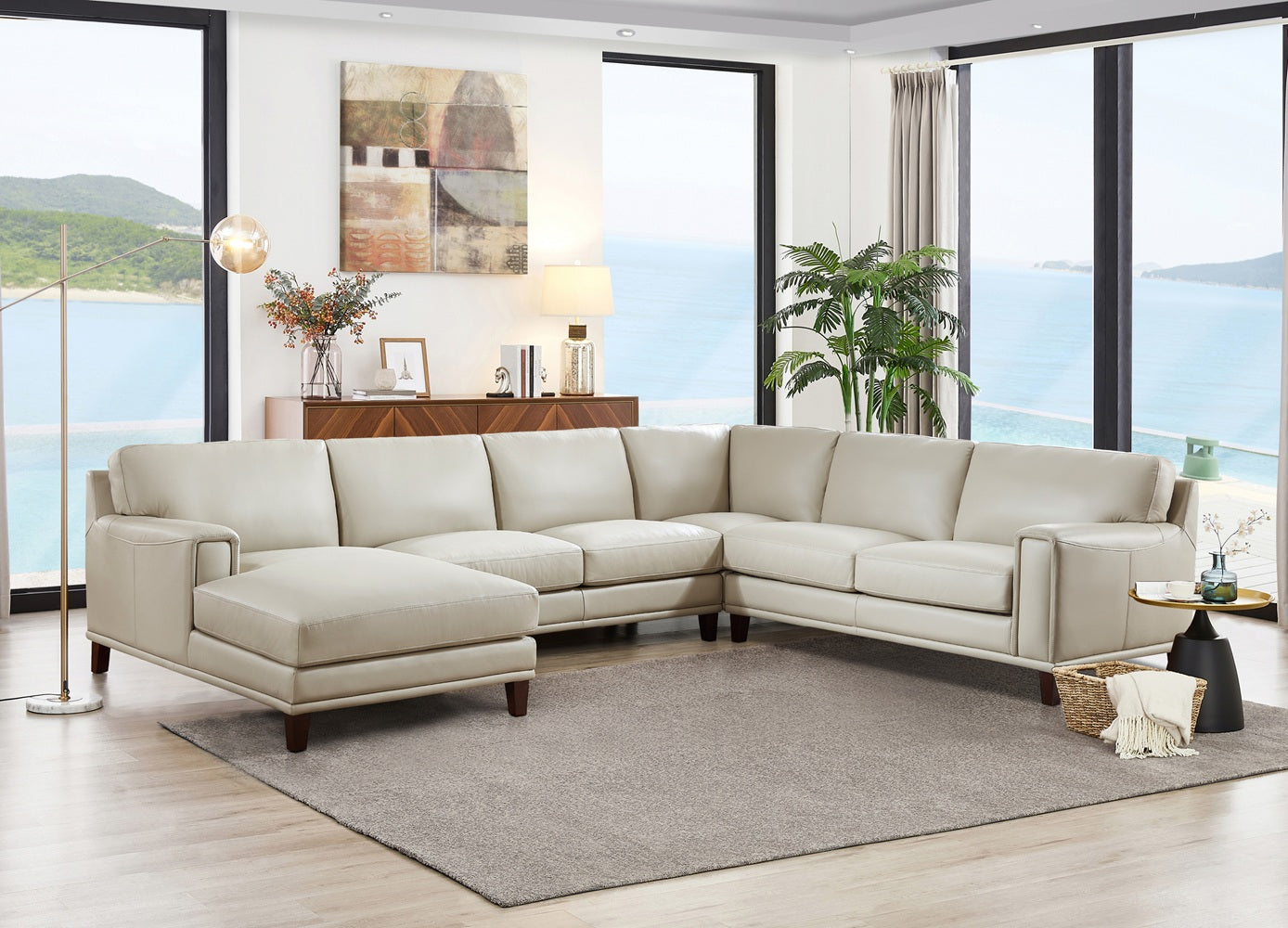 Hayward Leather Sectional Collection