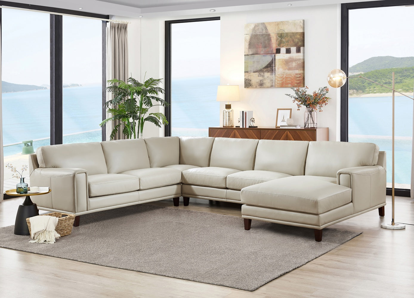 Hayward Leather Sectional Collection