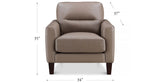 Chloe Leather Sofa Collection, Taupe Brown