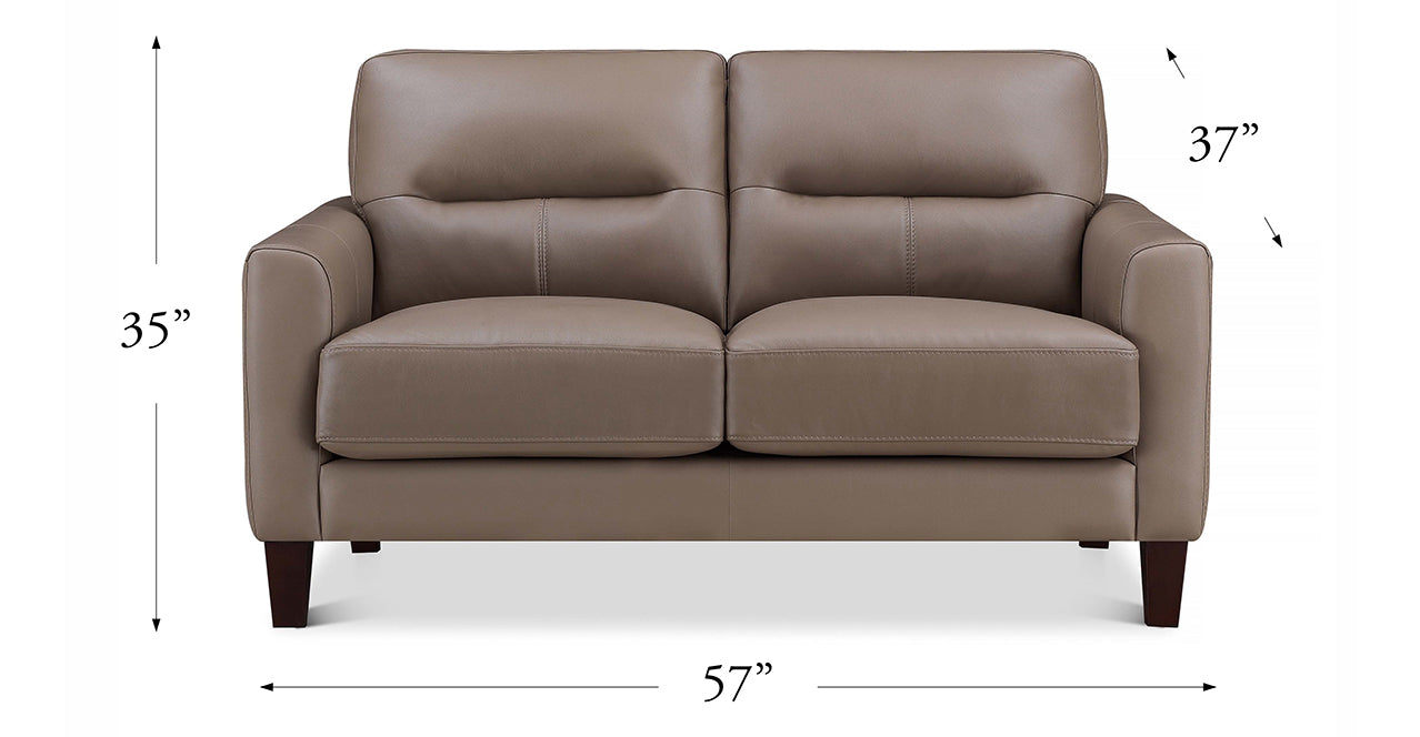 Chloe Leather Sofa Collection, Taupe Brown