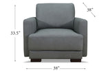Bella Leather Chair, Slate Gray