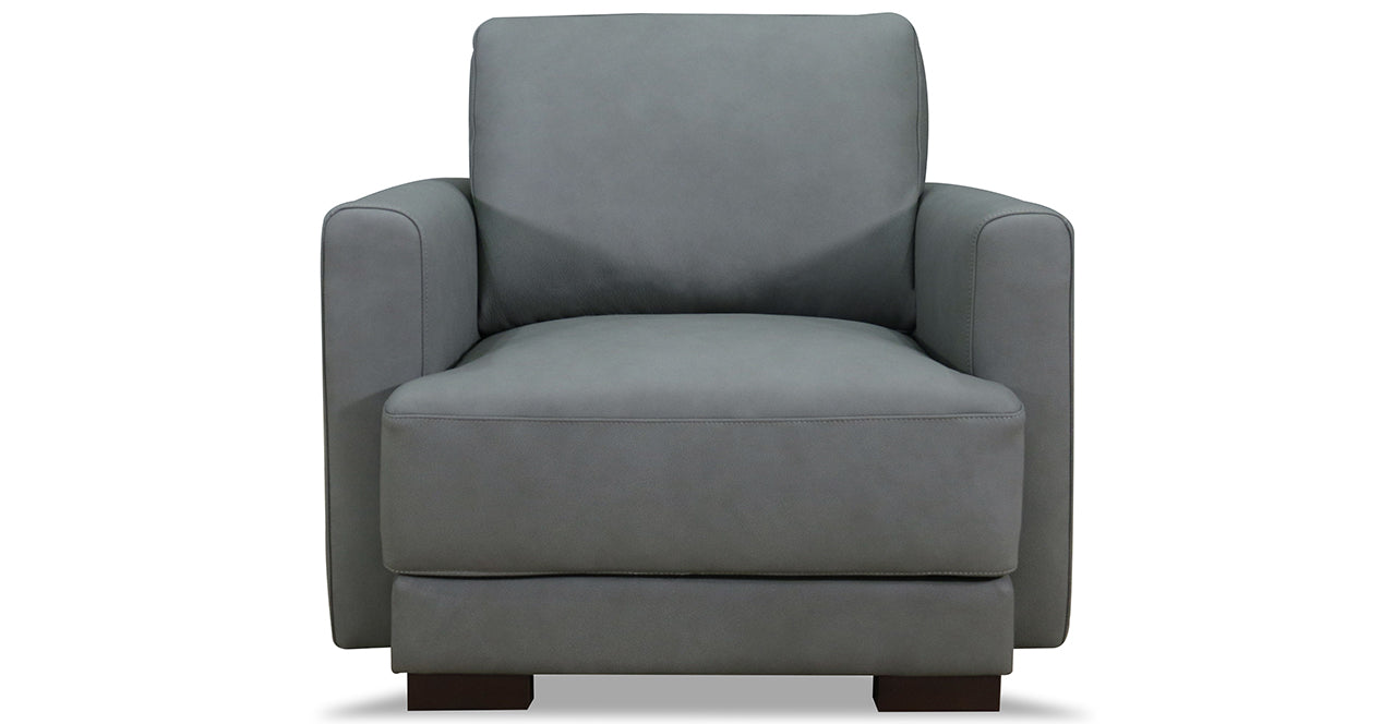 Bella Leather Chair, Slate Gray