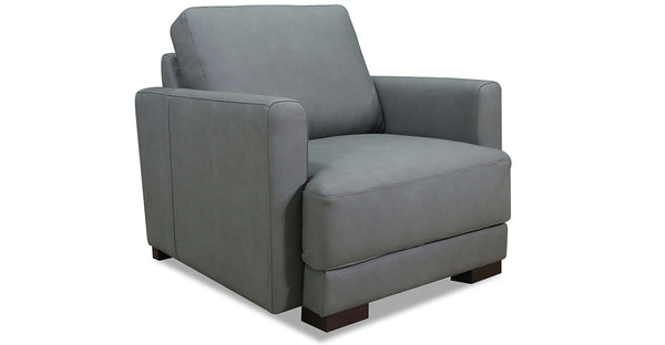 Bella Leather Chair, Slate Gray