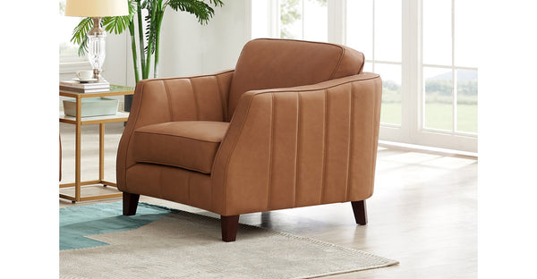 Aria Leather Sofa Collection, Saddle Brown