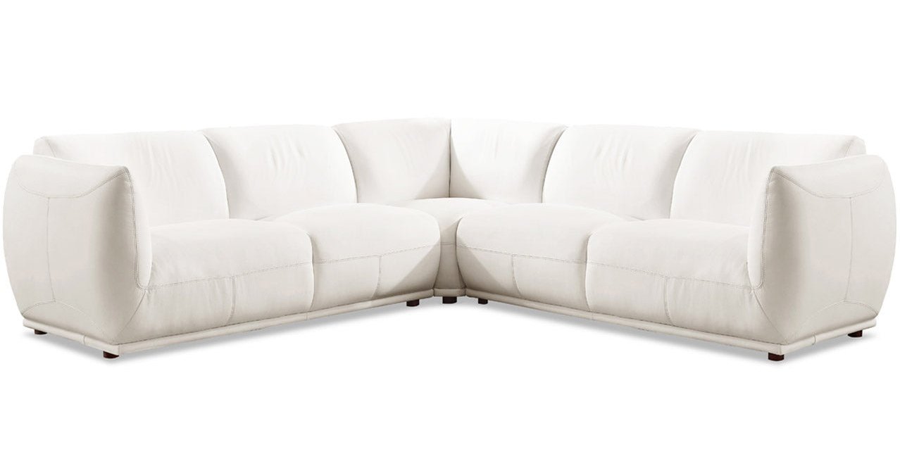 Moon Leather Sectional Collection, Snow