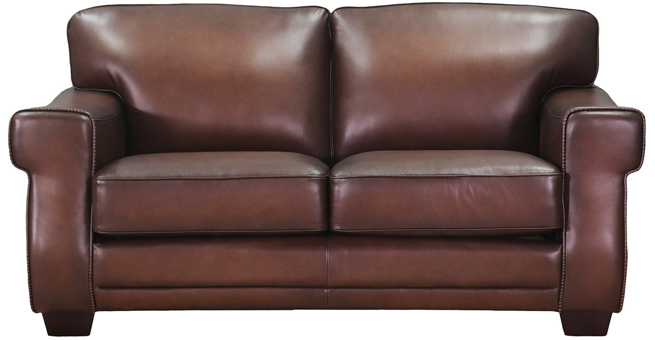 Capri Leather Sofa Collection, Caramel Brown