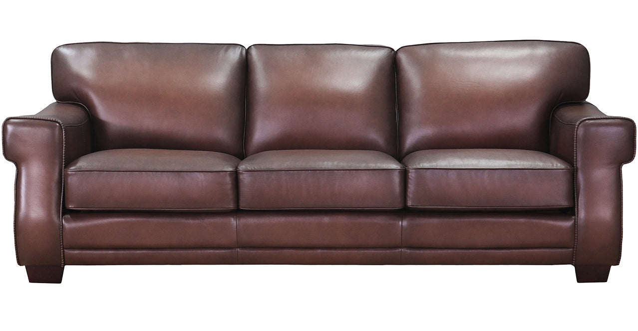 Capri Leather Sofa Collection, Caramel Brown