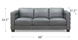 Ventura Top Grain Leather Sofa, Pewter