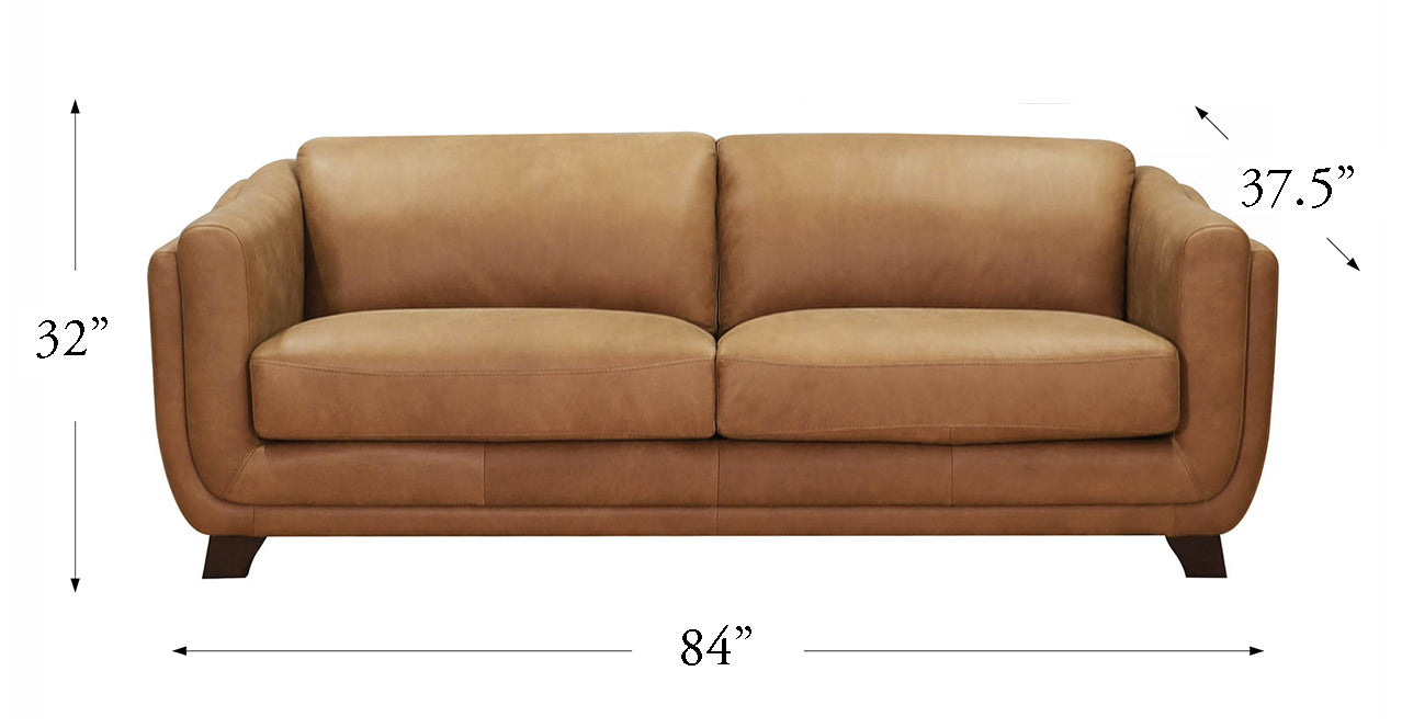 Omaha Waxy Pull-up Leather Sofa Collection, Furman Cinnamon