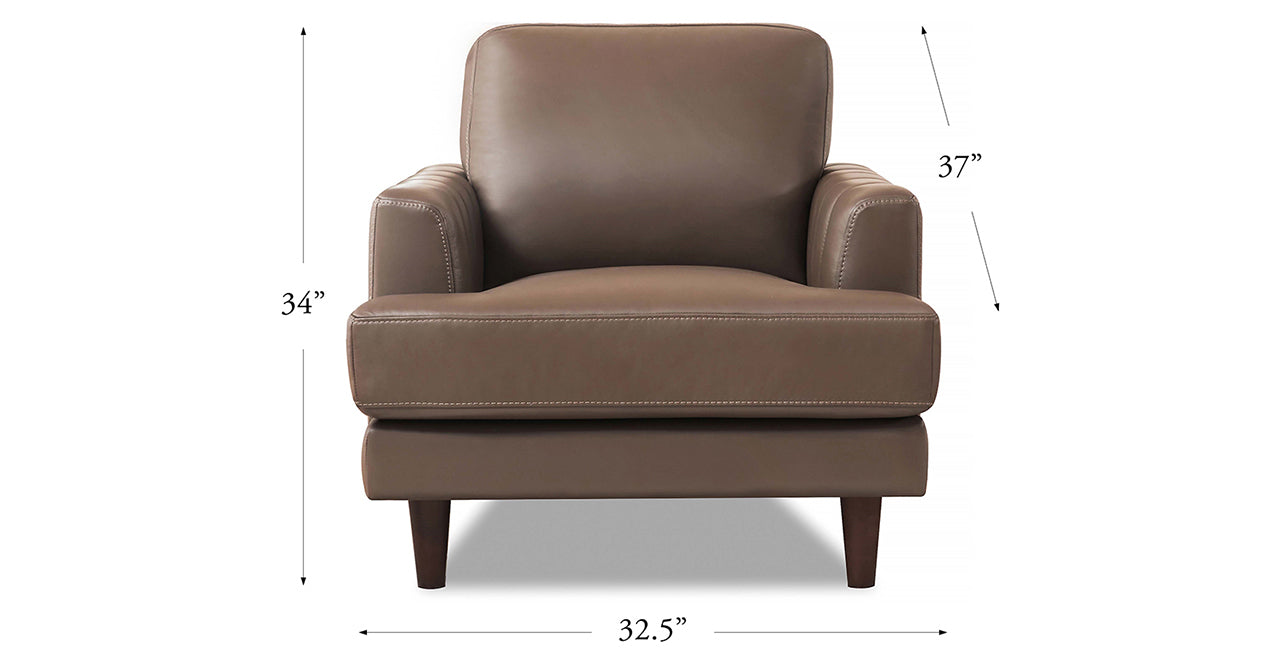 Cassia Leather Sofa Collection, Granite Brown