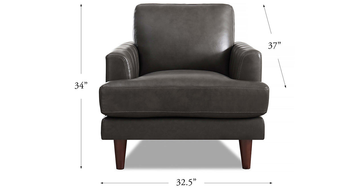 Cassia Leather Sofa Collection, Concord Gray