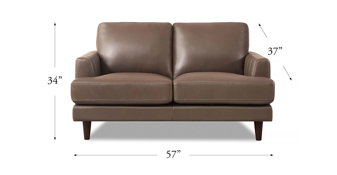 Cassia Leather Sofa Collection, Granite Brown