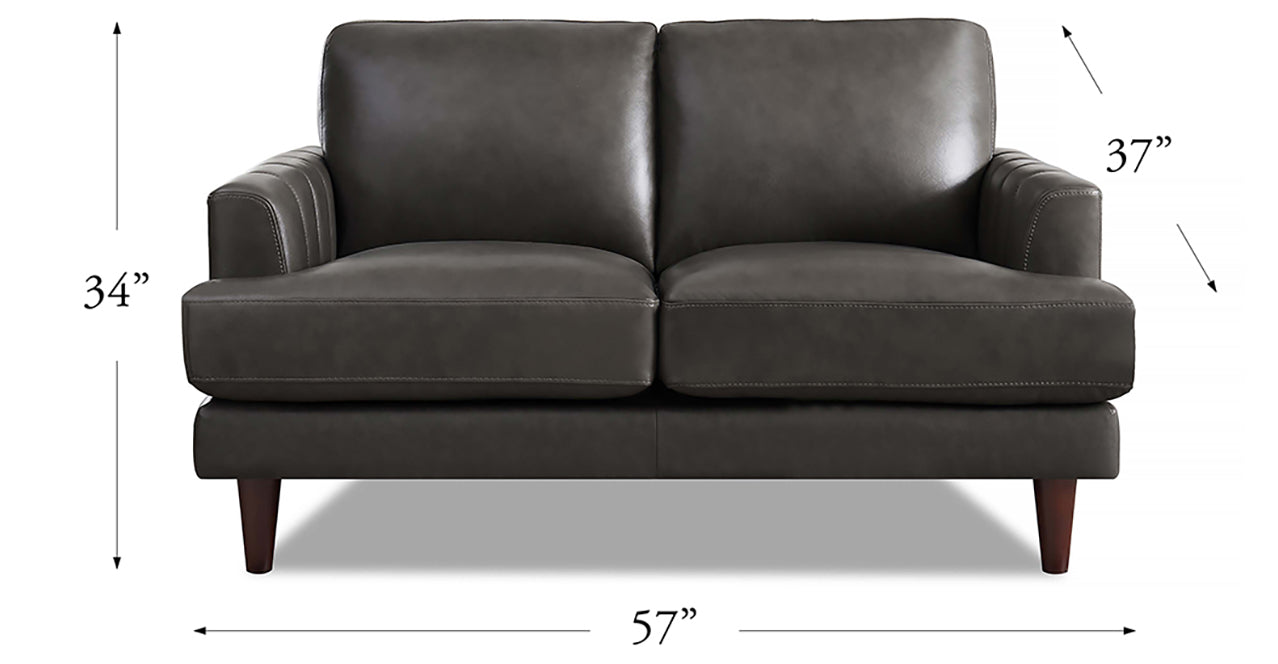 Cassia Leather Sofa Collection, Concord Gray