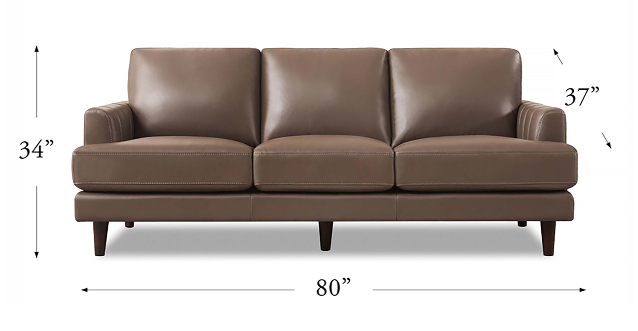 Cassia Leather Sofa Collection, Granite Brown