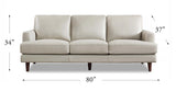 Cassia Leather Sofa Collection, Ice Gray