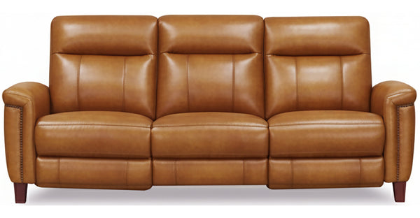 Sherwood Power Headrest Zero Gravity Reclining Sofa, Saddle Brown