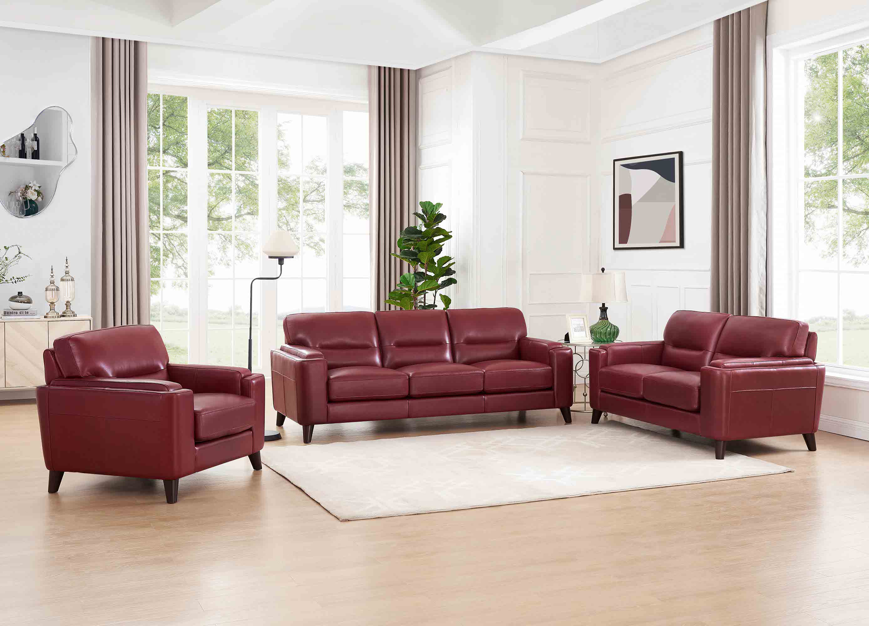 Elm Leather 3-Seater Sofa Collection