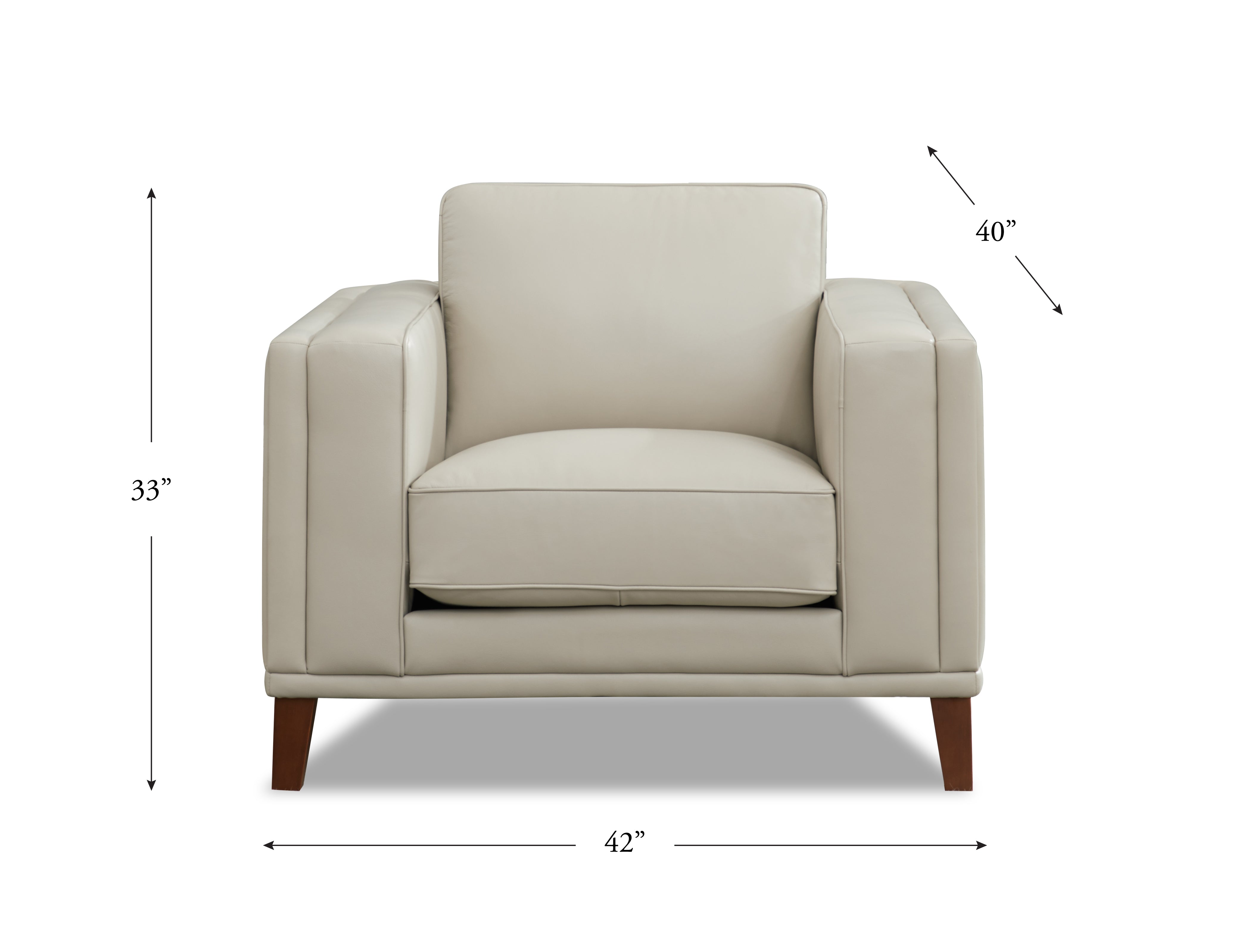 White Leather Chair Dimension Image