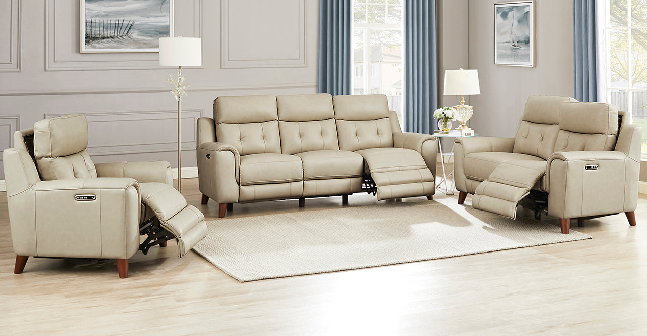 Torino Power Headrest Zero Gravity Sofa Collection, Ivory White