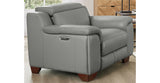 Cara Power Headrest Zero Gravity Reclining Sofa, Silver Gray
