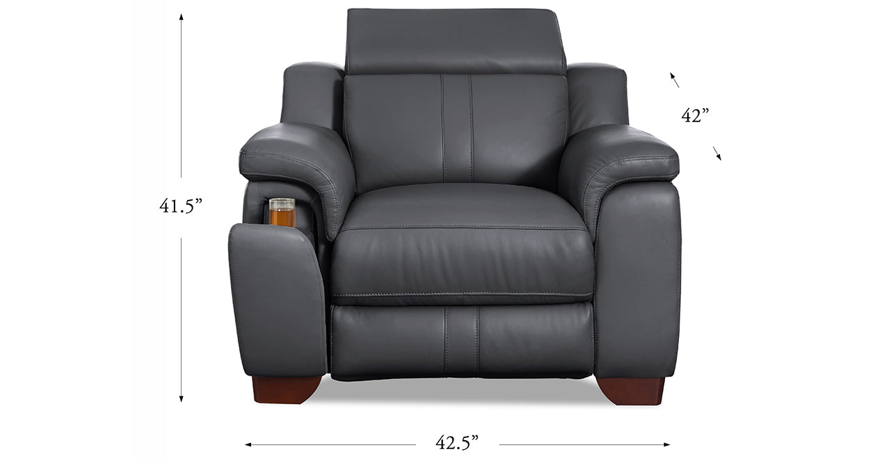 Cara Power Headrest Zero Gravity Reclining Sofa, Quartz Gray