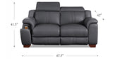 Cara Power Headrest Zero Gravity Reclining Sofa, Quartz Gray