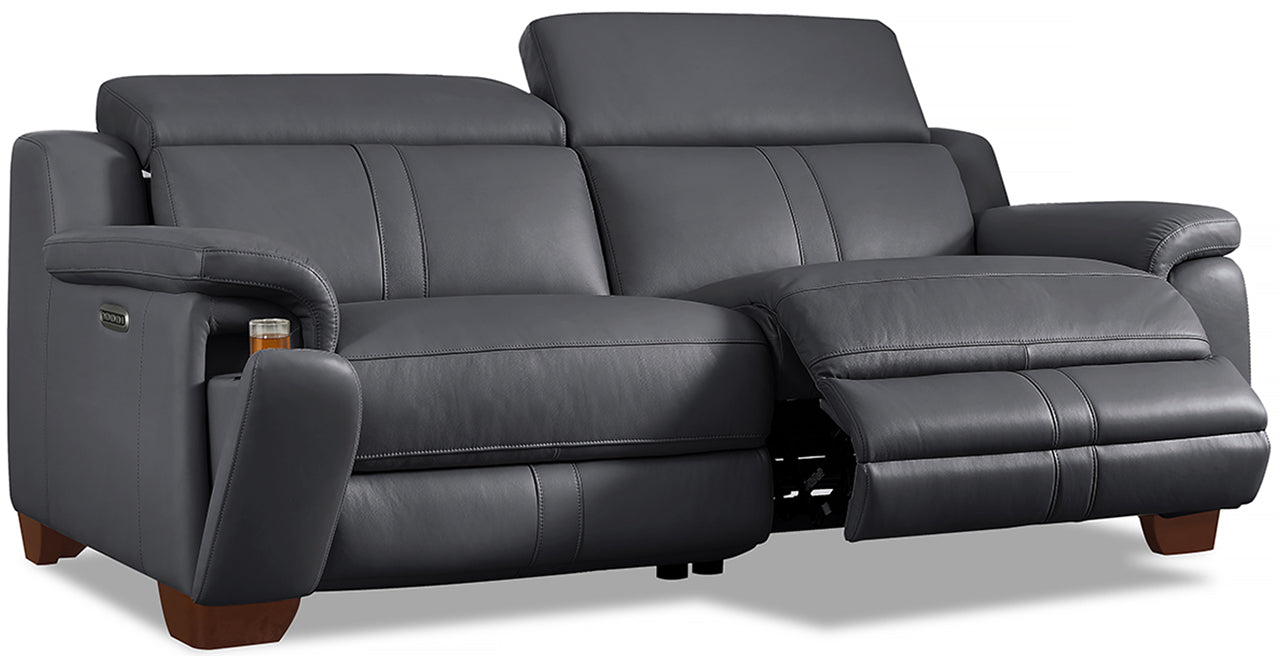 Cara Power Headrest Zero Gravity Reclining Sofa, Quartz Gray