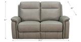 Stanfield Power Headrest Zero Gravity Reclining Loveseat, Stone Gray