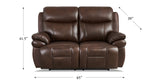 Springdale Power Headrest Zero Gravity Reclining Sofa, Chestnut Brown