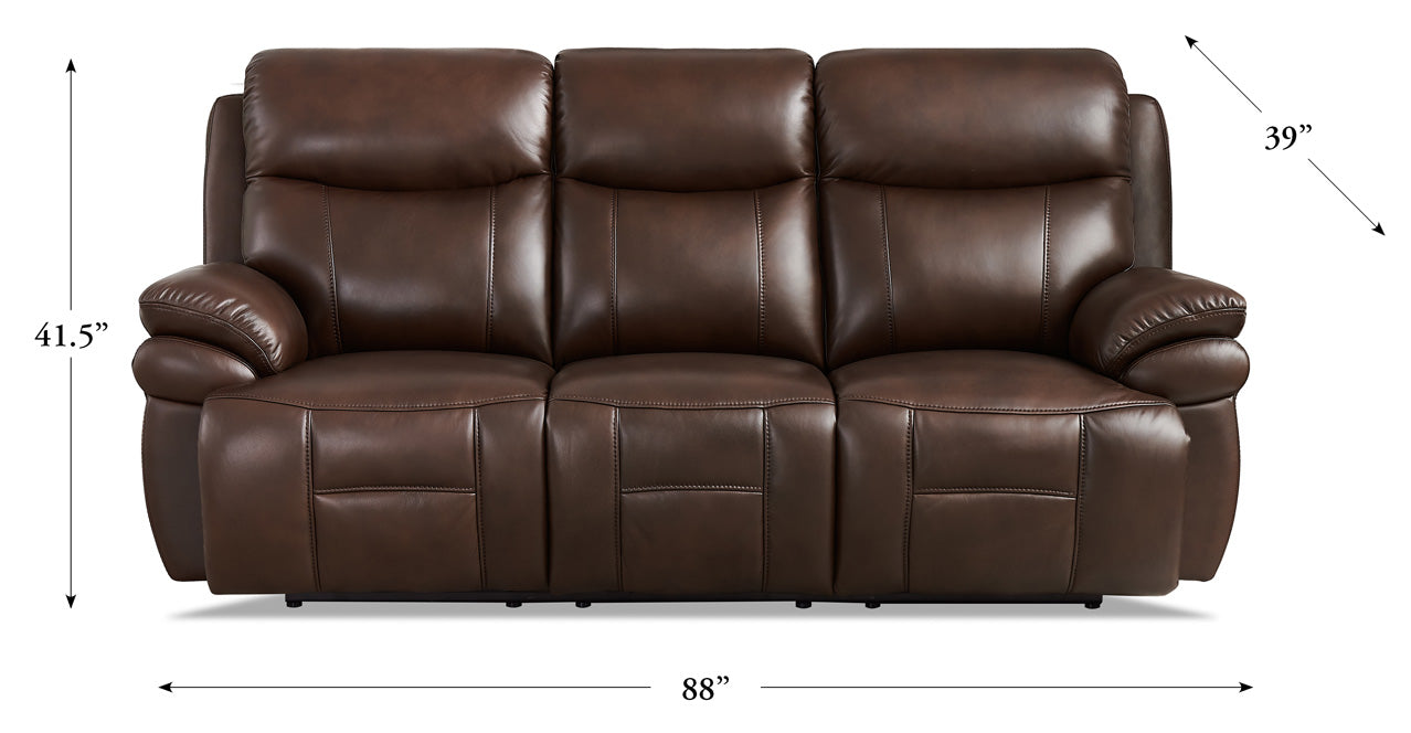 Springdale Power Headrest Zero Gravity Reclining Sofa, Chestnut Brown
