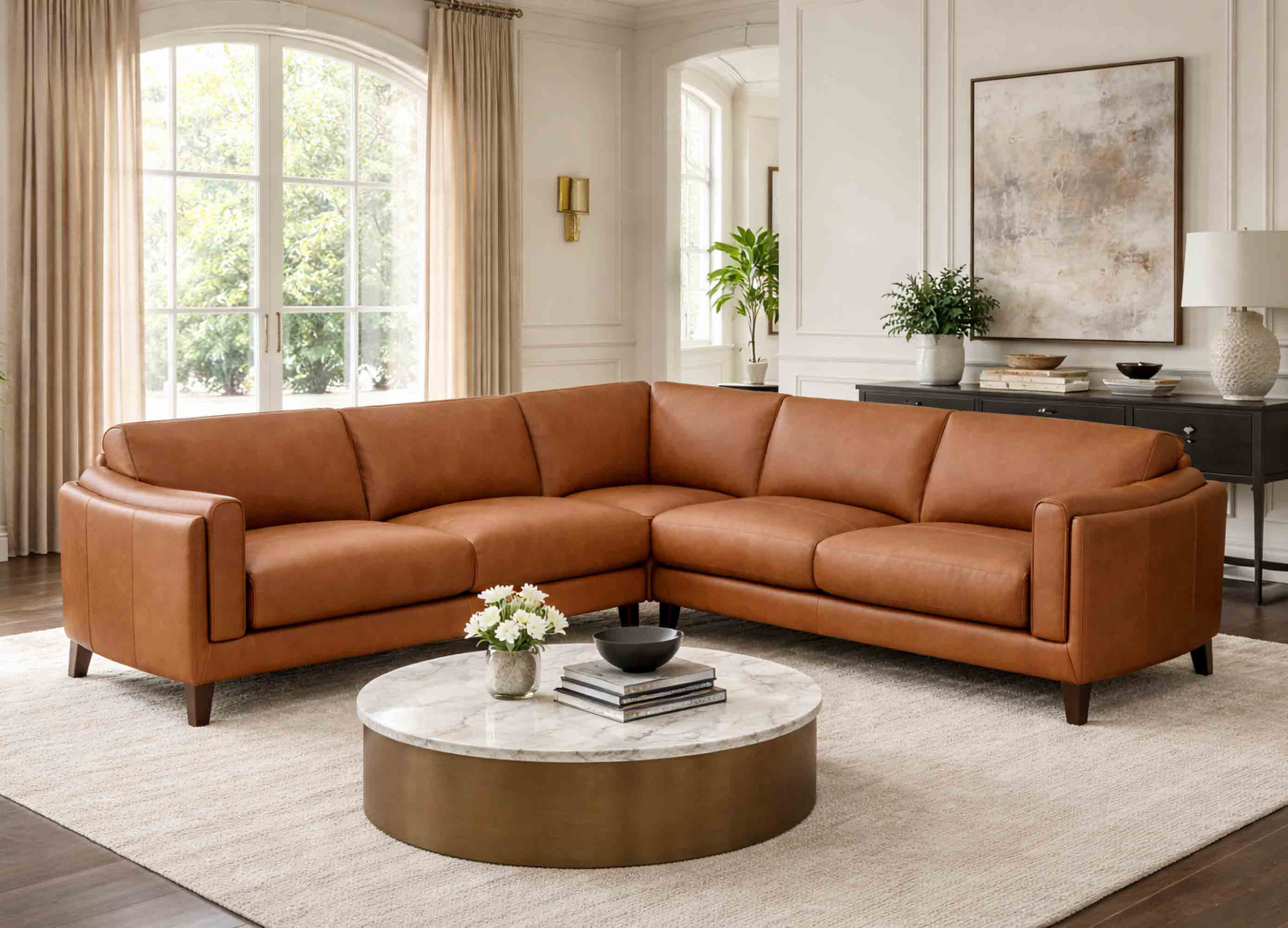 Maui Leather Sectional Collection