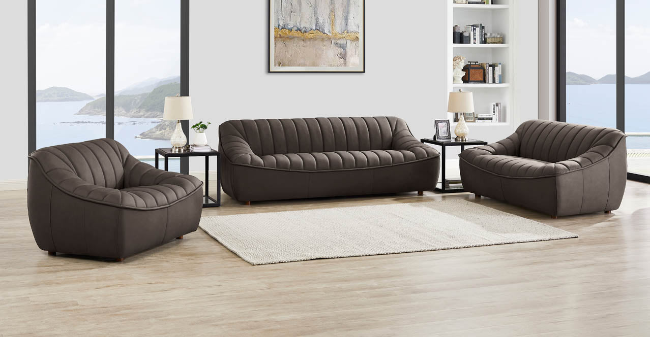 Snug Leather Sofa Collection, Chocolate Brown