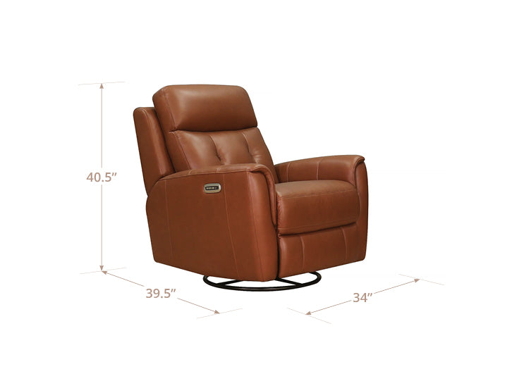 Torino Power Headrest Swivel Glider Leather Recliner