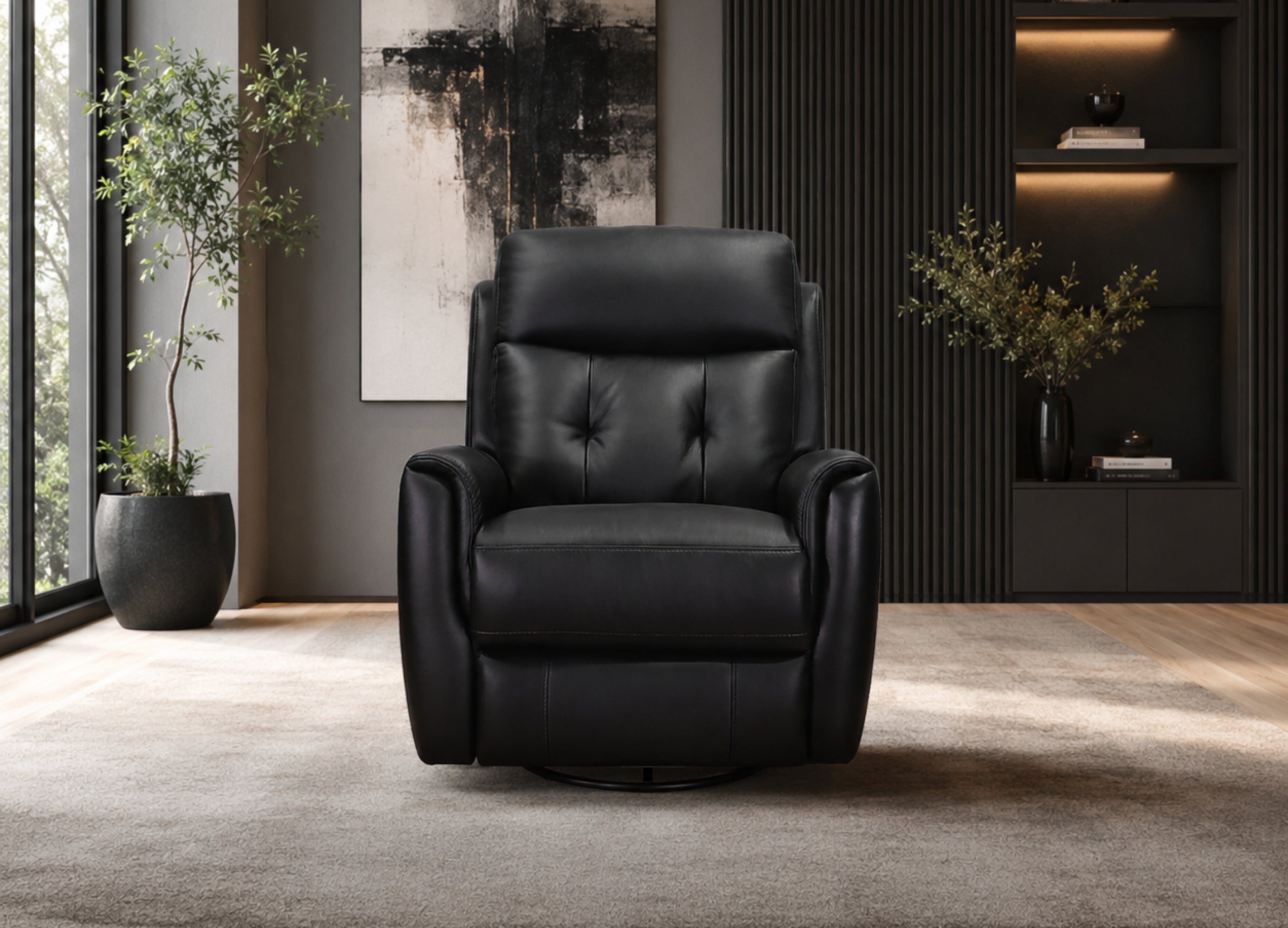 Torino Power Headrest Swivel Glider Leather Recliner