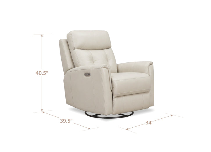 Torino Power Headrest Swivel Glider Leather Recliner