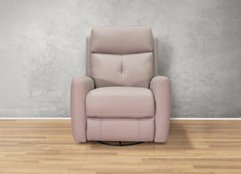 Sterling Power Headrest Swivel Glider Leather Recliner