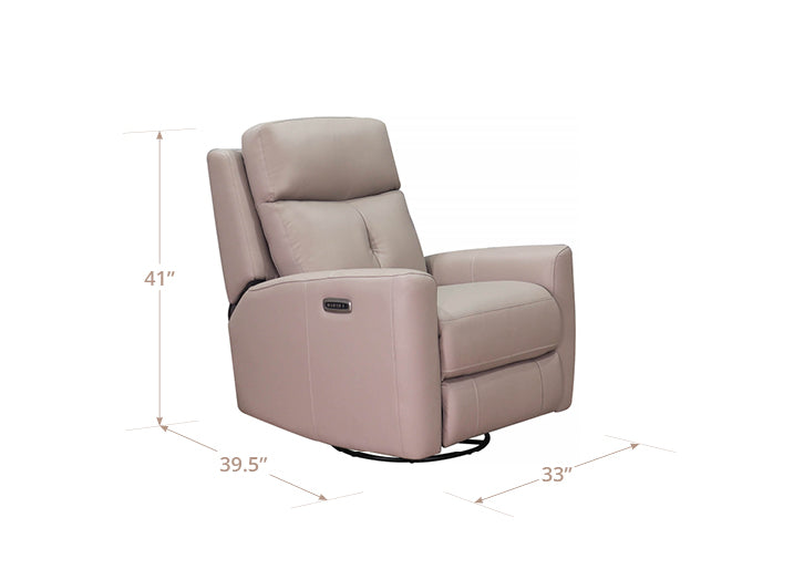 Sterling Power Headrest Swivel Glider Leather Recliner