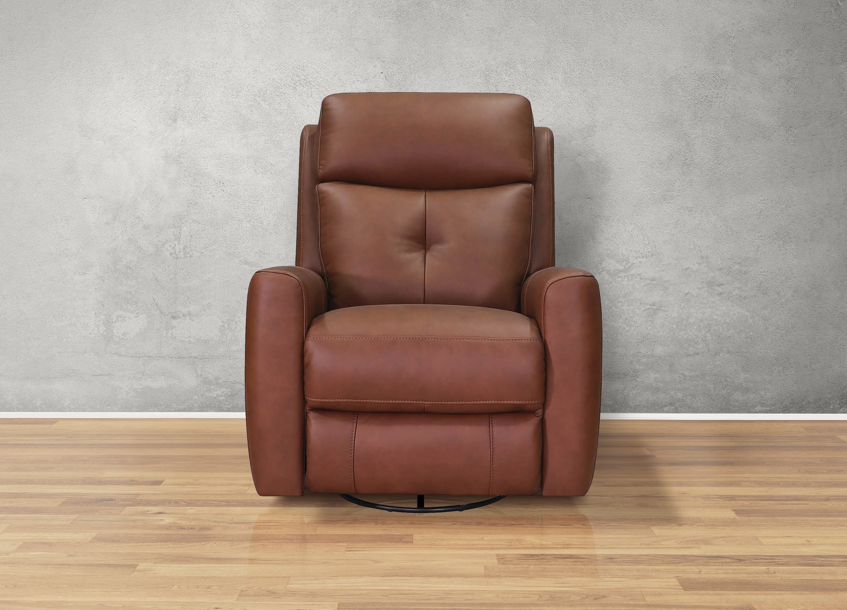 Sterling Power Headrest Swivel Glider Leather Recliner