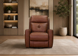 Sterling Power Headrest Swivel Glider Leather Recliner