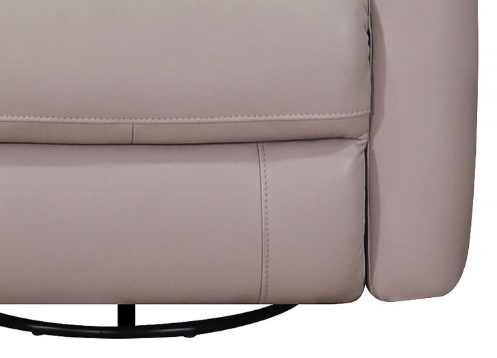 Sterling Power Headrest Swivel Glider Leather Recliner